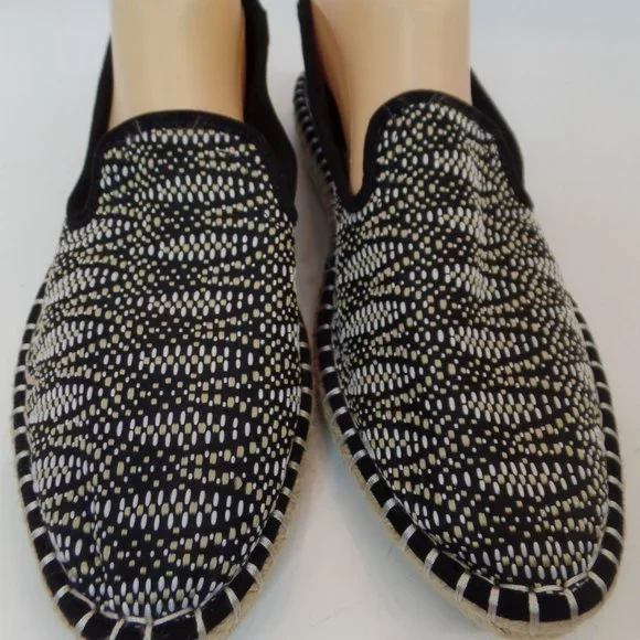 Universal Thread Carly Womens Black Woven Espadrille Flat Slip on 9.5 - Picture 3 of 13